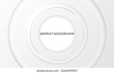 Resumen arte moderno círculo blanco con líneas doradas fondo, diseño de lujo