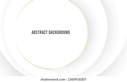 Resumen arte moderno círculo blanco con líneas doradas fondo, diseño de lujo