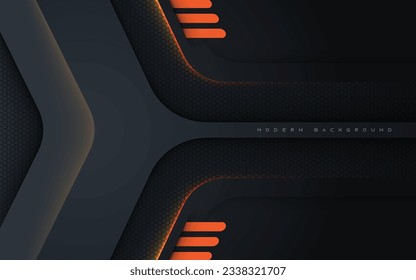 Resumen de fondo moderno 3 dimensiones con decoración en tonos naranja 