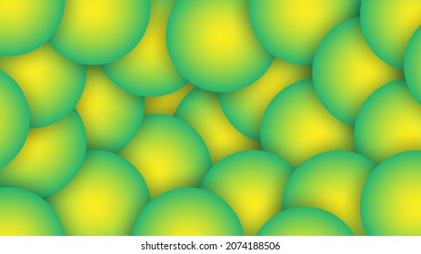 Abstrakter, moderner Hintergrund mit 3D-Ball oder Ballon-Element und gelber grüner Farbe