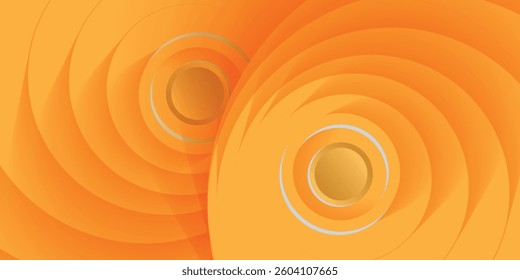 Abstract modern Background with 3d circle yellow papercut layer