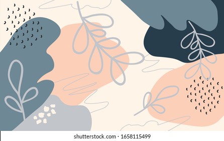 Abstract modern background with adding flowers and spots