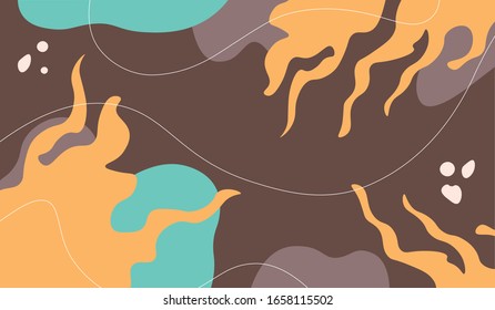 Abstract modern background with adding flowers and spots