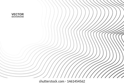 Abstract. modern background. Black line on white background. waves lines. Vector.