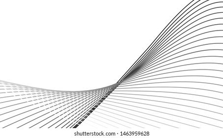 Abstract. modern background. Black line on white background. waves lines. Vector.