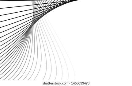 Abstract. modern background. Black line on white background. waves lines. Vector.