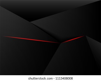 Abstractas. Fondo moderno. Polígono negro y fondo de luz de resplandor rojo. Vector 
