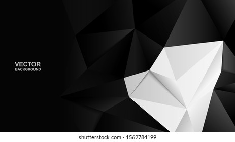 Abstract .Modern background. black-white  polygon background. vector.