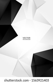 Abstract .Modern background. black-white  polygon background. vector.