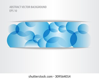 Abstract modern background with blue circles and paper cut shadow