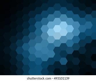 Abstract modern background of blue hexagons