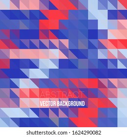 Abstract modern background with blue and red triangles.