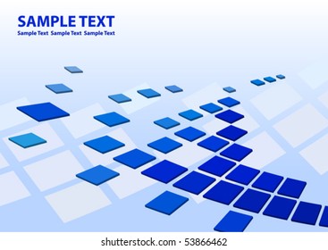 Abstract modern background with blue squares. Vector