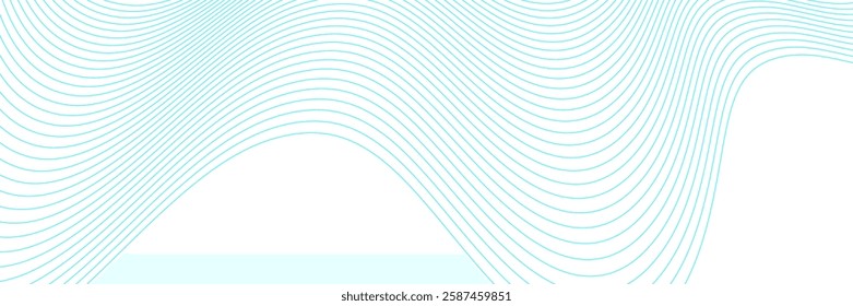 Abstract modern background with blue wavy lines and particles. Technology backdrop. vector ilustration