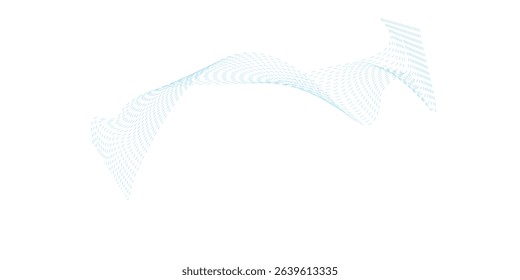 Abstract modern background with blue wavy lines and particles. Technology backdrop.