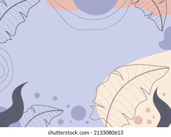 Abstract modern background with brown leaves colors.Background with space for text. Floral banner template.