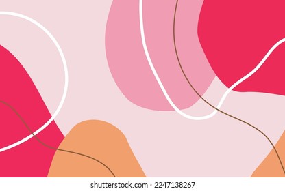 Resumen del fondo moderno con formas de colores y líneas de arte. Plantilla de moda de moda con elementos geométricos. Material vectorial de texturas dibujadas a mano adecuado para medios sociales, aplicación móvil, publicidad.