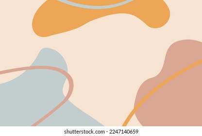 Resumen del fondo moderno con formas de colores y líneas de arte. Plantilla de moda de moda con elementos geométricos. Material vectorial de texturas dibujadas a mano adecuado para medios sociales, aplicación móvil, publicidad.