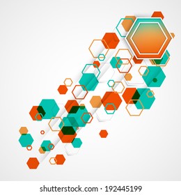 Abstract modern background with colorful hexagons