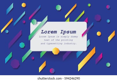 Abstract modern background. The composition of colorful geometric shapes on a dark blue background. Bright, contrast, stylish. Design of banners, posters, screen savers.