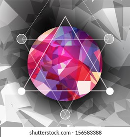 Abstract modern background cosmic hipster crystal