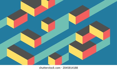 Resumen de fondo moderno con elemento de cubo y color pastel