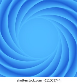 Abstract modern Background. Curved dynamic forms. 3d waves. Blue stripes. Flexible stripes twisted. Vector illustration