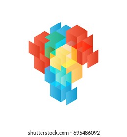 Abstract modern background decorative with isometric shape. Design element template for poster, wallpaper, backdrop, book cover, brochure, leaflet, vector illustration