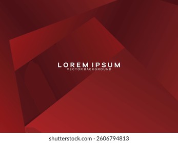 Abstract modern background design with gradient red geometric elements vector.