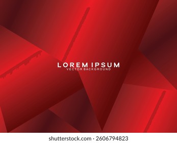 Abstract modern background design with gradient red geometric elements vector.