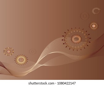 Abstract modern background design  made of flowing wavy  lines and floral shapes. Vector illustration.