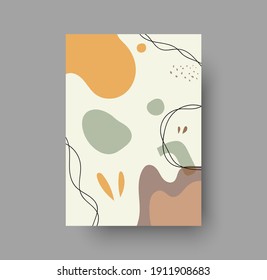 Resumen de diseño moderno de fondo para con colores pastel neutros. Antecedentes para medios sociales, historias, negocios de belleza y moda o diseño de marca. Composición con formas astractas, vector