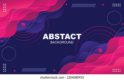 Abstract modern background design. Pink, purple, blue color liquid and geometric shape. Vector illustration