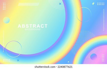 Abstract modern background design. Rainbow pastel color liquid and geometric shape. Vector illustration