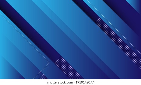 Abstract Modern Background with Diagonal Lines and Memphis Element and Blue Vibrant Gradient Color