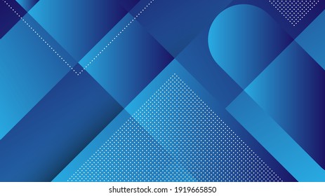 Abstract Modern Background with Diagonal Lines and Memphis Element and Blue Vibrant Gradient Color