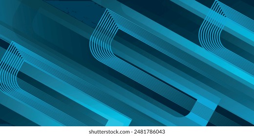 Fondo moderno Abstractas con capa superpuesta diagonal. Formas geométricas de degradado azul brillante. Formas dinámicas. Concepto de tecnología futurista.Vector