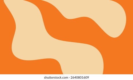 Abstract modern background with dynamic beige waves over a strong orange base, perfect for bold, minimalist compositions.