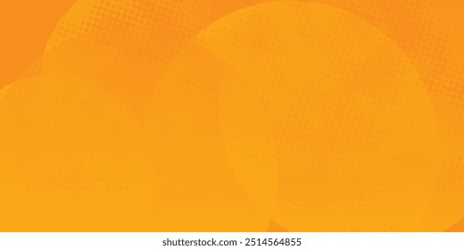 Abstract modern background with dynamic circle shapes and halftone dots. Orange yellow gradient geometric shapes element. Suit for booklet, banner, cover, poster, flyer, website, brochure modern
