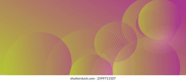 Abstract modern background with dynamic circle shapes and halftone dots. orange and pink gradient geometric shapes element. for booklet, banner, cover, poster, flyer, website, brochure. vector