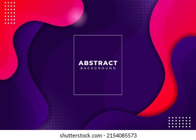 Abstract Modern Background Dynamic Shapes Fluid Red and Blue