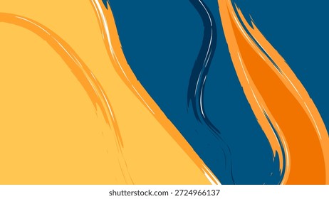 Abstractas fondo moderno con dinámicas Formas onduladas en tonos azules y naranjas. La textura artística de la pincelada crea una sensación vibrante, creativa y contemporánea, adecuada para el diseño digital, Anuncios, carteles, redes sociales, marca y fondos creativos