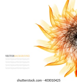 Abstract modern background with fire flower. 