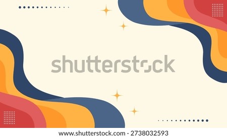 Abstract Modern Background with Flat Pastel Wavy Shapes. Vector Illustration