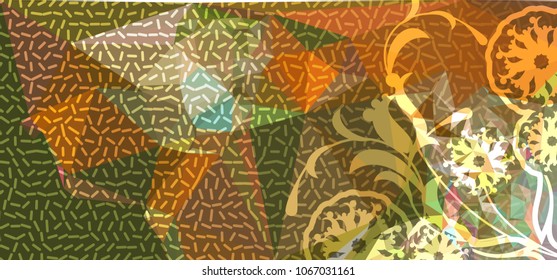 Abstract modern background with flower pattern. vector clip art.