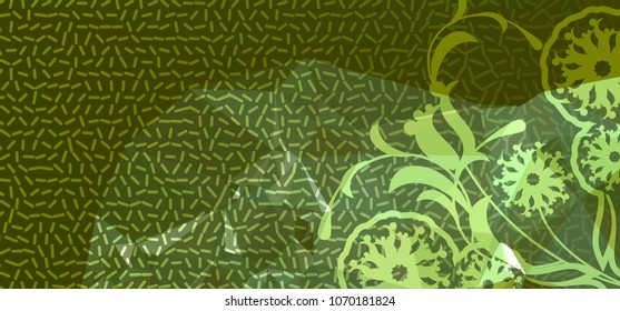 Abstract modern background with flower pattern. Vector clip art.