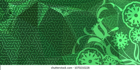 Abstract modern background with flower pattern. Vector clip art.