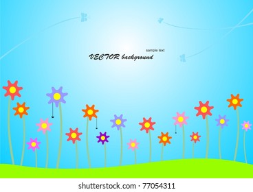 Abstract, modern background with flowers