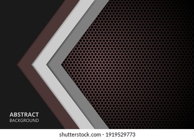 Abstract modern background with geometric arrow shapes on carbon grid. Carbon textured pattern.