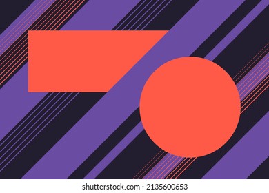 Resumen del fondo moderno con formas planas geométricas y campo de texto. Fondo para banners, postales y afiches de diseño web en tonos morados y rojos oscuros y muy peri. Ilustración del vector